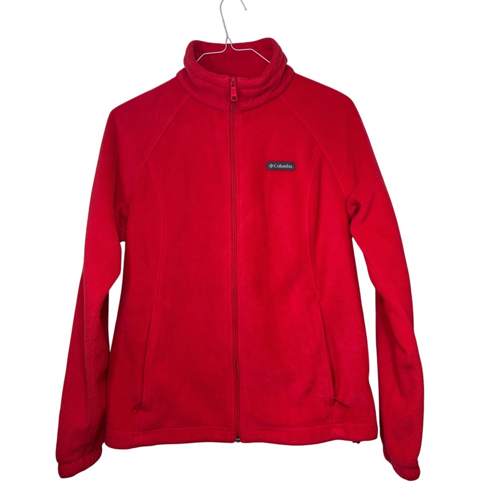 Columbia Benton Springs Fleece Jacket Womens XL Red Full Zip Outdoor Coat Cozy